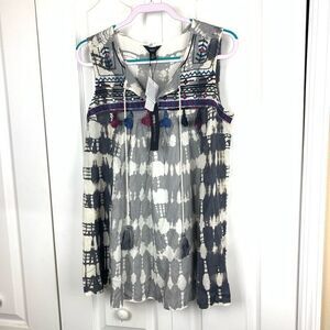 Intro Tassel Tie Dye Tank Blouse‎